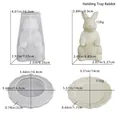 Moule en silicone lapin avec plateau, dimensions détaillées pour résine et plâtre DIY - Ensemble Moule Plateau Lapin