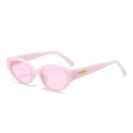 Lunettes de soleil œil de chat rose translucide avec détails dorés et monture rétro - Monture Rose Cerisier Verres Roses