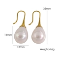 Orecchini a goccia placcati oro 14K con perle a goccia da 16mm, peso 4,6g - Gancio Perla a Goccia Medio (35mm)