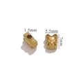 Goldene Katzenkopf-Edelstahlperle mit 1,5-mm-Loch für die DIY-Schmuckherstellung - Bär / Gold