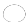 Poliertes silbernes Edelstahl-Halsband in C-Form mit offenem minimalistischem Design - Silberner Offener Halsreif / Silber NC-224S