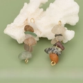 Mixed color natural crystal stone pendants with gold metal loops for DIY jewelry making - 15S Mixed Crystal (Set of 4)
