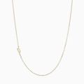 Minimalist gold stainless steel necklace with a delicate letter P initial pendant - Letter P