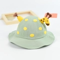 Cute light green baby sun hat with yellow polka dots and 3D giraffe design - 8 Months-3 Years (46-50cm) / 06 Fresh Green (Giraffe)