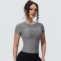 Slim fit athletic short sleeve t-shirt in heather grey with round neck and breathable fabric - S / Top (7131 Short Sleeve) / Marl Grey