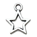 Ciondolo stella pentagramma vuoto in lega d'argento vintage per collane DIY - Piccolo Pentagramma (10x12mm)