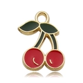 Cerises doubles en émail 12X18mm
