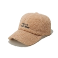 Berretto da baseball in pile kaki con ricamo HELLO WEEKEND e consistenza morbida - M (56-58cm) / Cammello
