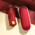 Mini red foldable pocket umbrella with storage case featuring UPF 50+ sun protection - Without Box / 8 Ribs Thickened Black Glue / Burgundy