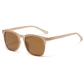 Classic polarized sunglasses with champagne acetate frames and silver rivet details - Milk Tea Frame Brown Lens