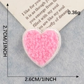 Pink heart chenille patch with white embroidery edge for DIY clothing decor - Pink Heart (Iron-on)
