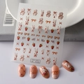 Autocollants 5D pour ongles avec motifs lapin rétro et nœuds pour manucure 3D - Lapin Rétro (TS-264)