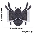 Pinza para pelo de araña negra con purpurina y lazo plateado, 8.3x8.2cm para Halloween - Pinza para el Pelo con Lazo de Araña