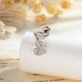 Elegant silver violin stud earring with shimmering crystal inlay and screw back closure - Violin Design (A970-2)
