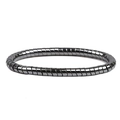 Detailed view of the dark hematite beaded bracelet featuring rectangular natural stone segments - Black Snake Chain Segment Style