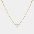 Dettaglio collana dorata con ciondolo in zircone ovale e cristallo a taglio marquise - Pendente Marquise Singolo / Oro