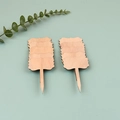T-shaped wooden plant markers with decorative wavy edges in natural wood grain finish - Decorative Edge T-Type