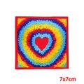 Square rainbow heart embroidery patch with 7x7cm size for DIY clothing accessories - Rainbow Heart