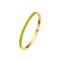 Minimalist 3mm gold-plated titanium steel bangle with lime green enamel inlay - 5mm / Mustard Green