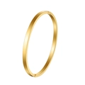 Bracciale ovale in acciaio inossidabile lucido placcato oro con chiusura a scatto - 4mm / Oro