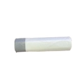 Roll of white drawstring trash bags with grey handles for household kitchen use - White with Black String (1 Roll 15 Pcs)