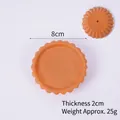 Brown fluted PVC egg tart mold 8cm diameter for DIY realistic food model making - 8cm Cantonese Egg Tart Base