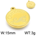 Golden Capricorn stainless steel zodiac pendant necklace with ambitious engraving - Capricorn / Gold
