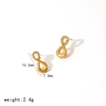 Elegant gold infinity stud earrings for women featuring white cubic zirconia stones - Gold Infinity Zirconia Stud Earrings (TE6912)