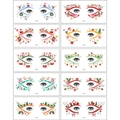 Set de tatouages temporaires de Noël pour les yeux avec motifs Père Noël et renne - Autocollants de Coin de l'œil Noël Colorés Série B