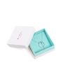 Silver necklace with turquoise and clear gems in a white and blue gift box set - Multi-use Box (With Text) / White Green