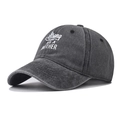 Berretto da baseball grigio scuro lavato vintage con ricamo Strong AS A MOTHER - Regolabile / Nero