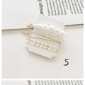 Set di quattro fermagli per capelli con perle e metallo dorato su cartoncino - Stile 5# (Set da 3 pezzi minimalista con perle)