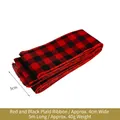 Red and black plaid Christmas ribbon roll, 4cm wide for DIY gift wrapping and crafts - Width 5cm (Length 5m) / Red and Black Grid