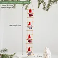 Figurines de Père Noël grimpant à l'échelle de corde avec vêtements tricotés - Échelle d'escalade du Père Noël