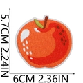 Detail view of red apple embroidery patch with measurements in centimeters and inches - Red Apple (C5CW-12-17)