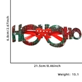 Christmas HO HO HO glasses frame with red bow and plaid pattern for festive party photos - Red Green HOHO Bow