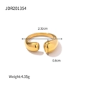 Golden titanium steel open ring, 0.8cm wide, featuring a polished luxury finish - JDR201354 Gold