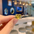 Elegant heart-shaped yellow gemstone ring with silver band and side stones - Heart-shaped Yellow Diamond [white Gold] Ljz-162 / Adjustable Open