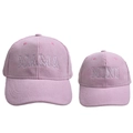 Pink corduroy baseball cap set for mother and child with MAMA and MINI embroidery - Pink Corduroy Baseball Caps For Parents And Children / One Size