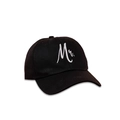 Berretto da baseball classico in cotone nero con ricamo Mu bianco in stile minimalista - Stile Mr. / Nero (Ricamo Mr.)