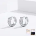 Pendientes de aro brillantes de plata S925 y moissanita con certificado GRA - Plata 925
