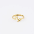 Detailed close-up of 18k gold Capricorn zodiac sign on a mirror-polished adjustable ring - Adjustable Open Gold / Capricorn