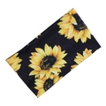 Elastic black yoga headband featuring vibrant yellow sunflower prints for women - 13# Black Bright Sunflower