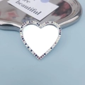 DIY heart mirror charm for phone cases with purple and blue rhinestone embellishments - Colorful Dark Purple Heart
