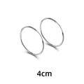 Orecchini a cerchio classici in argento da 4cm con design minimalista e lucido - 4CM di diametro