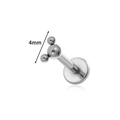 G23 titanium piercing jewelry featuring silver 4mm three-bead top in Mickey shape - 4mm / Silver