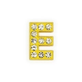 Gold letter E slider bead with rhinestones for DIY 8mm bracelets and wristbands - 8mm Gold Rhinestone Letter-E