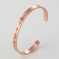 Rose gold stainless steel C-shaped cuff bracelet with no mud no lotus engraving - Rose Gold G2610-no mud no lotus