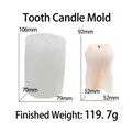 DIY large tooth shaped silicone candle mold with finished resin tooth sculpture - Tooth Candle Mold (FM0249)