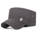 Berretto militare da uomo grigio scuro in cotone con ricamo aquila Spirit SPORTS - Regolabile / Grigio